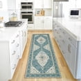 thumbnail image 4 of Vintage Medallion Print Boho Area Rug, Washable Low Pile Carpet with Non-Slip Rubber Backing, Foldable, for Dining Room, Office, Bedroom, Living Room, 4 of 7