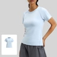 thumbnail image 2 of Guluxicc Women Workout Tops Short Sleeve Seamless Athletic Shirts Yoga Gym Sports Breathable Tees, 2 of 6