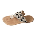 thumbnail image 2 of Norvail Ladies Flat Bottomed Beach Rhinestone Lightweight Casual Buckle Toe Sandals Flip Flops, Wide Foot Sandals For Women Dressy, Breathable Sparkly Clip Toe Design For Summer Going Out Shoes, 2 of 5