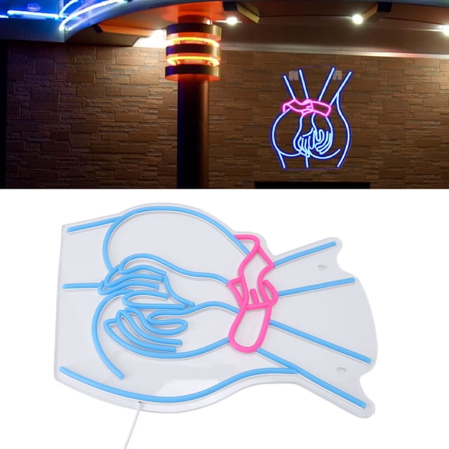Letrero De Neón Lady Back, Letrero De Neón Azul LED Decorativo Regulable Fácil Instalación Romántico Para Bar Para Fiesta