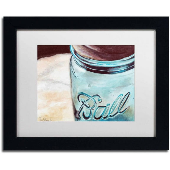 Trademark Fine Art "Ball Jar" Canvas Art by Jennifer Redstreake White Matte, Black Frame