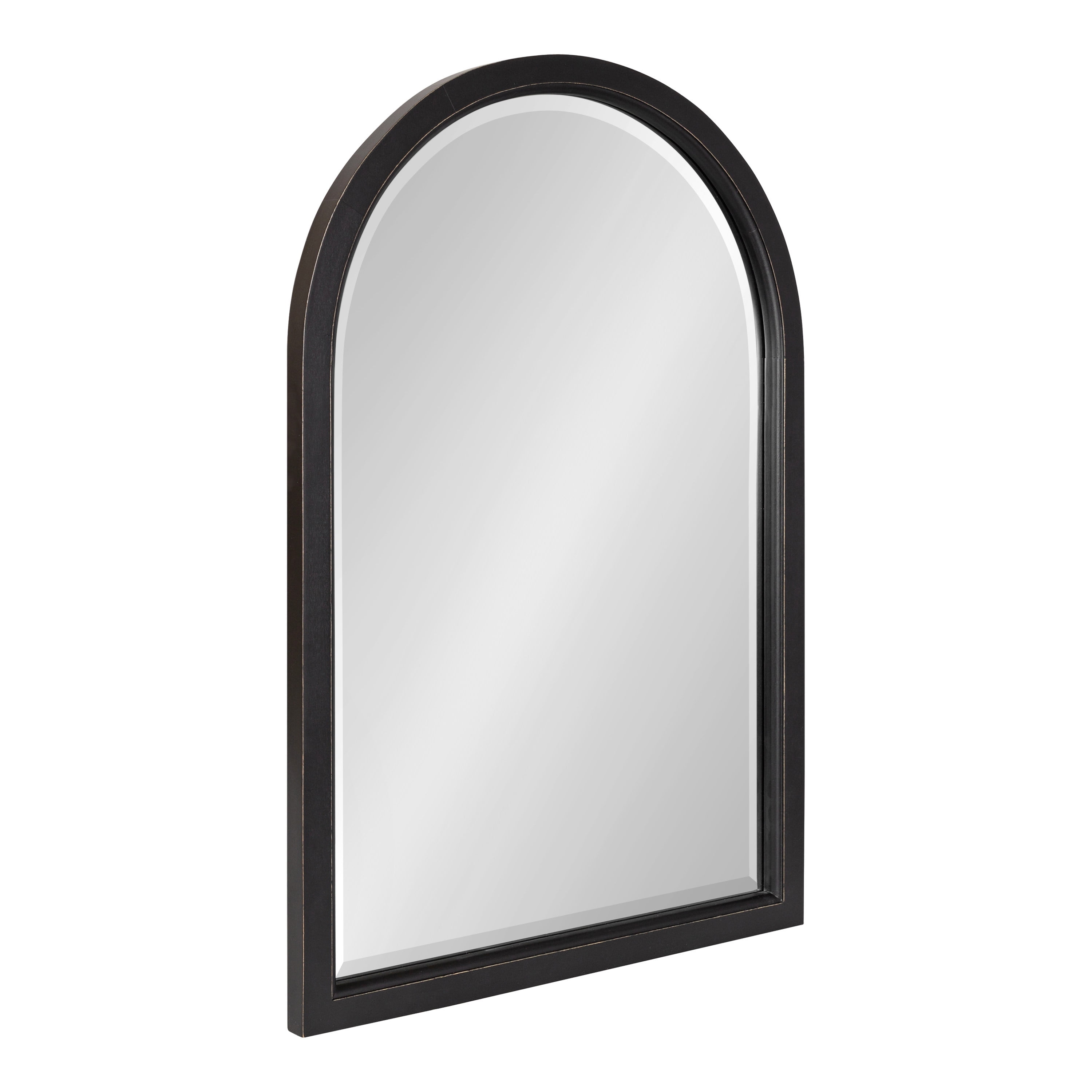 Kate and Laurel Hogan Wood Framed Arch Mirror, Black 20x30