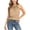 Khaki, variant on Womens Mock Neck Halter Tops Sleeveless Bow Tie Back Blouse Casual Y2K Going Out Tops for Party,XXL,Pink