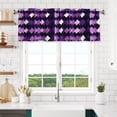 thumbnail image 6 of Drapery Wear Rod Short Curtain 54x18in Filter With Light Feature For Easy Installation Rod Free For Bedroom Kitchen Bathroom\r\n Violet Retro Houndstooth_1, 6 of 7