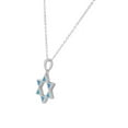 thumbnail image 2 of 925 Sterling Silver Blue Simulated Opal Star of David Pendant Necklace, 18", 2 of 4