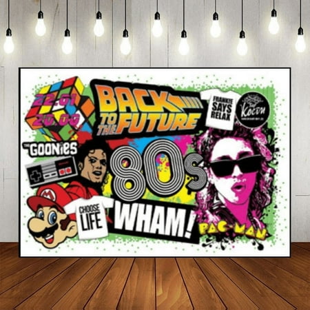 CUSTOM Back to The 80s 90's Backdrop Theme Party Hip Hop Graffiti Decor Retro Rock Punk