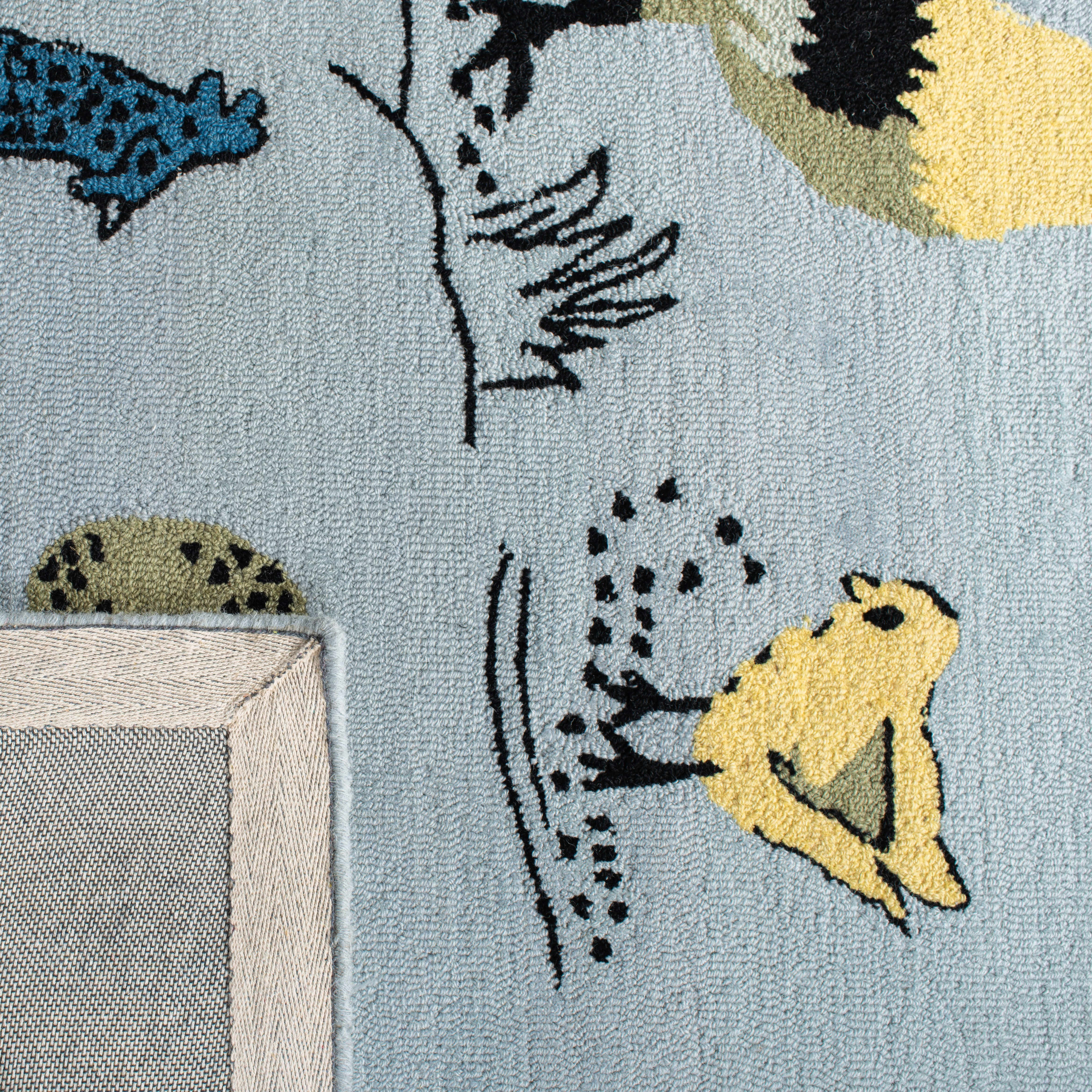 SAFAVIEH Novelty Gracelyn Novelty Area Rug, Blue/Yellow, 8' x 10'