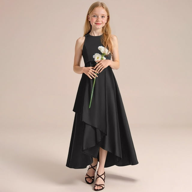 Robes de Cérémonie pour Filles, Élégantes Robes de Fête pour Récital, Concours, Sans Manches, Tenue d'Été pour Enfants, Tout-Petits à Ados