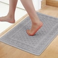 thumbnail image 2 of Unique Bargains Cotton Bath Mat Soft Bathroom Rug Absorbent Floor Towel Mats Grey, 2 of 7