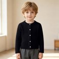 thumbnail image 6 of OJSFQUFP Kids Knit Cardigan Toddler Boys Girls Crew Neck Button Down Long Sleeve Knitted Sweater Jacket Fall Winter, 6 of 9