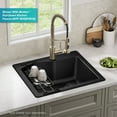 thumbnail image 3 of KRAUS Quarza 25” Drop-In / Undermount Single Bowl Granite Kitchen Sink in Black, 3 of 8
