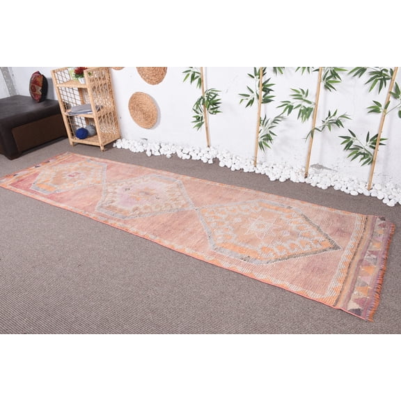 2.7x10 ft Runner Rug, Vintage Rugs, Turkish Rug, Moroccan Rugs, Oushak Rugs