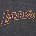 thumbnail image 4 of Men's Black Los Angeles Lakers Mitchell & Ness Black Out Collection Snow Washed Vintage Logo Pullover Sweatshirt, 4 of 5