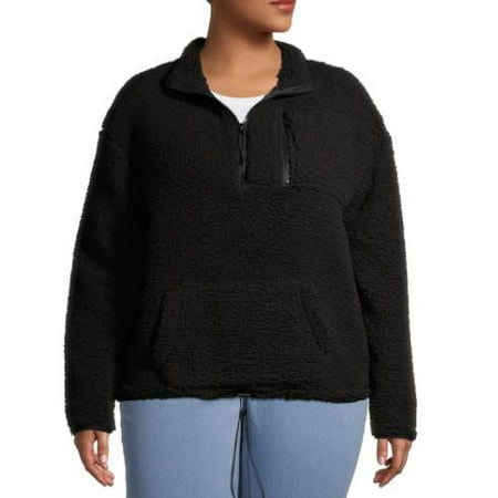 No Boundaries Juniors' Plus Sherpa Pullover