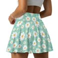 thumbnail image 3 of Whosucclay Built-in Shorts Active Skort, Daisy Floral Print 2 Side Pockets High Waisted Tennis Skirt for Hiking Training Pickleball, Size Small, 3 of 9