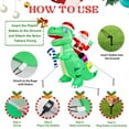 thumbnail image 6 of scurora 8Ft Christmas Inflatable Decorations, Santa Dinosaur Outdoor Inflatables, Santa Claus Riding Giant Dinosaur, Build-in 7 LED Lights Blow up for Christmas Party Outdoor Yard Lawn Decor, 6 of 7