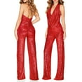 thumbnail image 2 of Lindreshi Jumpsuits for Women Clearance Women Sequin Color Short-sleeved Casual Jumpsuit, 2 of 8