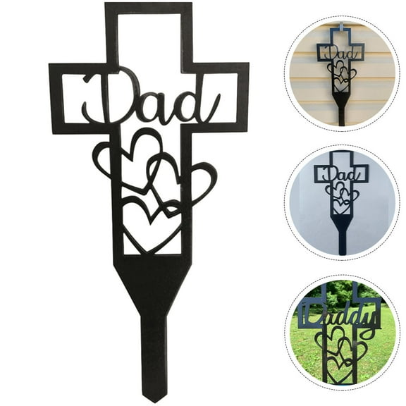 Masteelf The Departed Memorial Stones Grave Cemetery Flowers Dad Black