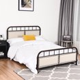 thumbnail image 4 of Costway Full size Metal Bed Frame Platform Bed Upholstered Panel Headboard Footboard, 4 of 9