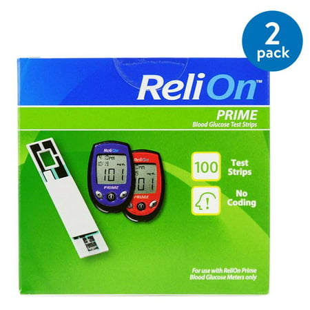 (2 Pack) ReliOn Prime Blood Glucose Test Strips, 100 (Best Home Cholesterol Test Kit)