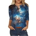 thumbnail image 2 of Lumosvexa Women Graphic Short Shirt Sleeved Tops Womens Casual T-Shirt Button Relaxed T Shirt Dark Gray Size 3XL, 2 of 7