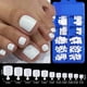 thumbnail image 1 of Uñas postizas blancas para los pies, uñas postizas cuadradas sólidas, lindas uñas postizas para los pies, uñas postizas para los pies, 100 piezas, 1 of 3