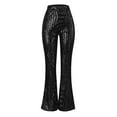 thumbnail image 6 of Woman Pants Clearance Women Sequins Wide Leg Pants Fashion Shiny Hight Waist Flared Trousers Disco Dance Long Pants Party Streetwear Casual Pants for Women, 6 of 7