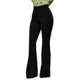 thumbnail image 2 of Hunpta Women High Waist Comfortable SlimFit Trousers With Buttons Flared Suit Pants, 2 of 8