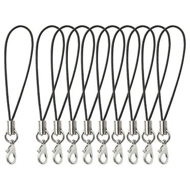 Uxcell 15 Pcs Black Cellphone Mobile Phone Strap String w Clip