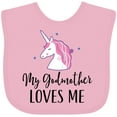 thumbnail image 3 of Inktastic Godmother Loves Me Unicorn Girls Girls Baby Bib, 3 of 4