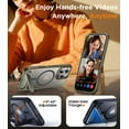 thumbnail image 4 of Magnetic Compatible with iPhone 16 Pro Max Case, [Built-in Invisible Kickstand][Compatible with MagSafe] [Military Grade Shockproof] Slim Translucent Matte Phone Case for iPhone 16 Pro Max 6.9" Grey, 4 of 7