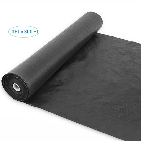 3FT x 300FT Garden Weed Barrier, Heavy-duty Landscape Fabric Ground Cover Durable Polyethylene Cloth Premium Weeds Control Mat for Gardening, Soil Erosion Control, and Other Outdoor Projects