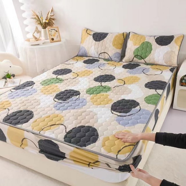 Nouvelle Arrivée Housse de Matelas Matelassée Anti-Acariens Douce Ponçage Simple Grand Tout Compris Housse de Lit Matelassée Non Incluse Taie d'Oreiller
