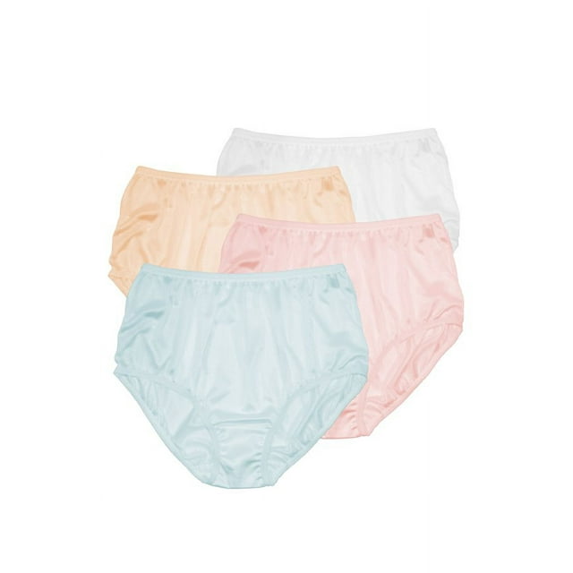 Teri Lingerie Plain Jane Full Cut Nylon Brief 4-Pack 331
