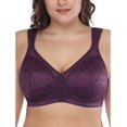 thumbnail image 1 of Bra Deyllo para mujer, cobertura total, talla grande, minimizador, color morado, 1 of 8