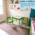 thumbnail image 6 of DECOMIL Kids 3-Piece Wooden Activity Table and Chair Set, Green, 6 of 6