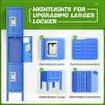 thumbnail image 5 of Metal Lockers for Employees, 3-Tier Storage Locker, Steel Locker Cabinet for School, Home, Gym, Office, Garage with Mirrors, Screwdriver, Gloves, Hooks, Unassembled, 5 of 16