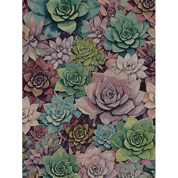 Pure Country Weavers Pink Succulents Large Tapestry Throw Woven from Cotton - Made in The USA (72x54)