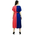 thumbnail image 3 of Bimba Womens Long Rayon 2 Colours Kaftan With Belt Designer Beach Cover Up Caftan Maxi Dress, 3 of 9