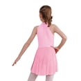 thumbnail image 3 of iiniim Kids Girls Sleeveless Halter Neck Gymnastics Ballet Leotard Dress Lyrical Figure Skating Modern Dance Costume Pink 8, 3 of 7