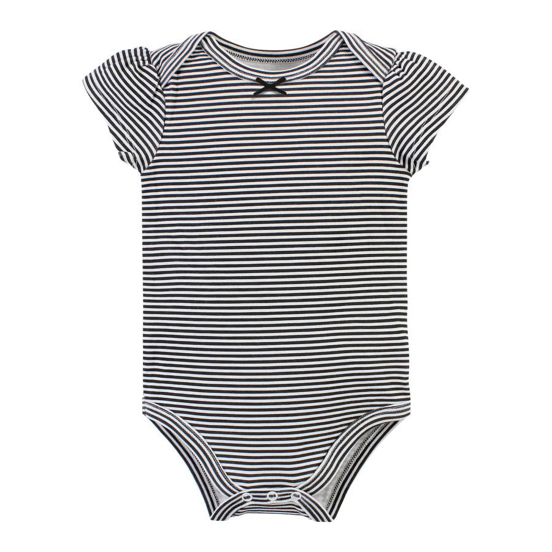 Hudson Baby Short Sleeve Bodysuits, 5-Pack, Newborn- 24 Months