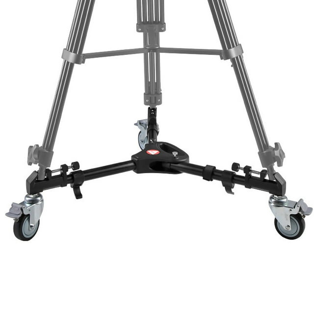 VX-600 Tripod Dolly, Lightweight Aluminum, Fast Action Foot Operated Brakes, Locking Pull Pins, for Smooth Camera Movement