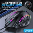 12800DPI Free Weight Macro RGB Gaming Mouse 12 Programmable Keys Game