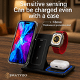 thumbnail image 5 of Swayvoo Wireless Charging Station 3-in-1 — 15W Fast Charger for iPhone 17 16 15 14 13 12 11 X Pro Max, Apple Watch Series 10–1 SE Ultra, AirPods 4 3 2 Pro — Adapter Included Foldable, 5 of 8
