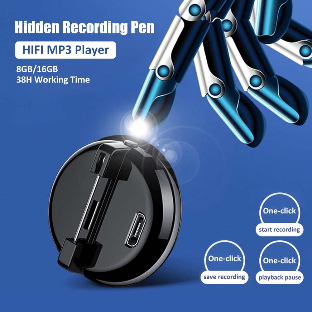 16 GB Brooch Audio Spy Mini Voice Recorder Voice Activated Microphone MP3 DK