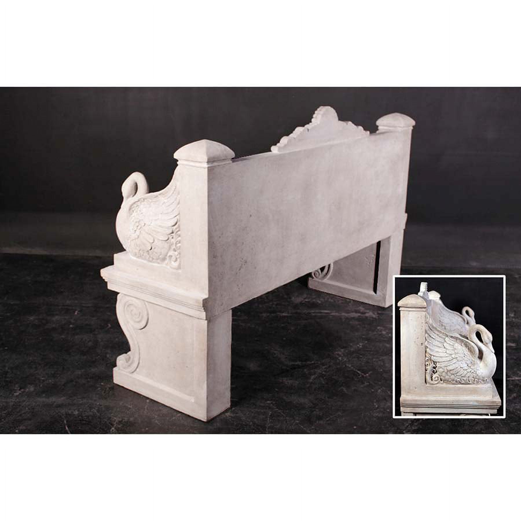 Design Toscano Giant Neoclassical Swan Garden Bench - image 3 of 4