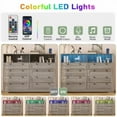 thumbnail image 4 of Studyset Dresser for Bedroom Deep Drawers, 55 Inch Tall Wooden Bedroom Dressers with Power Outlet and Led Lights, Large Modern 8 Drawers Dressers and Tv Stand Dresser for Living Room, Hallway, 4 of 9