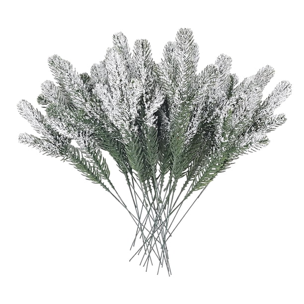Toystoory 24 Uds. Tallos de pino de imitación, planta de tallos de pino de Norfolk de tacto real, árbol de flores de Navidad, decoración del verde con espuma 24PCS