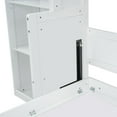 thumbnail image 3 of Queen Size Murphy Bed with Desk and Bookshelf(White), 3 of 11