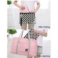 thumbnail image 3 of Solid Color Waterproof Foldable Travel Bags Portable Luggage Bag (Pink), 3 of 7